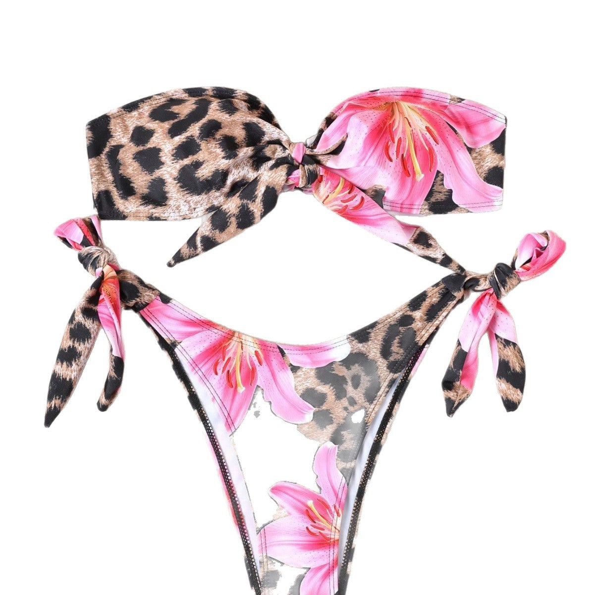 Printed Strappy Two Piece Bikini Set