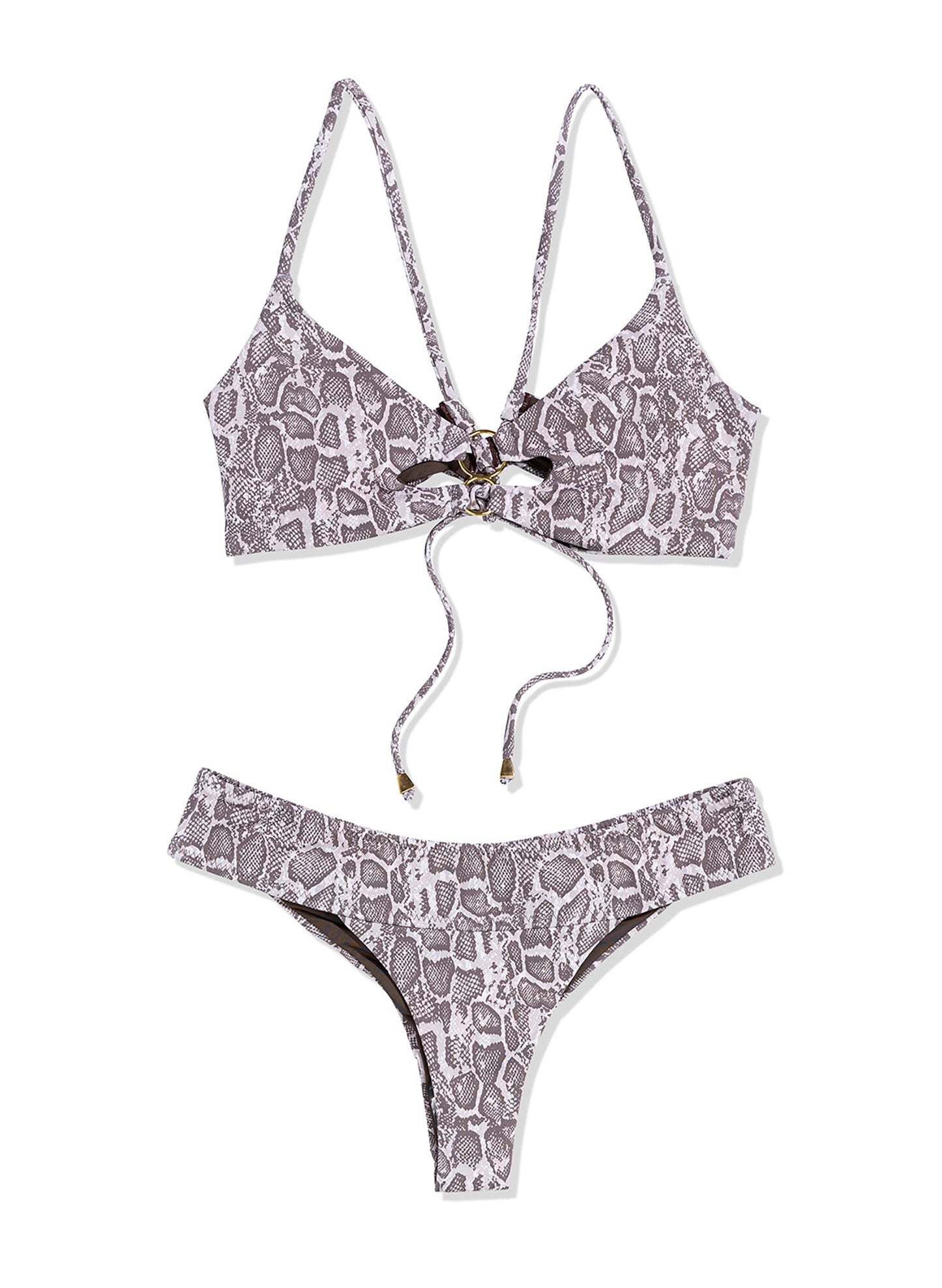 Racheal Ring Front Bikini Top - Wild Venom